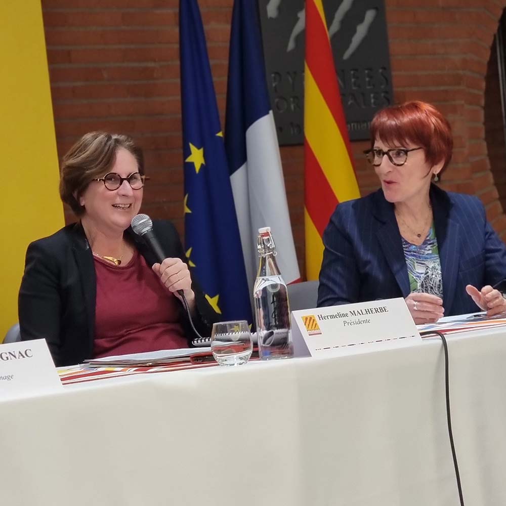 Madame Hermeline Malherbe Pr&eacute;sidente du d&eacute;partement des Pyr&eacute;n&eacute;es Orientales et Madame Fran&ccedil;oise Fiter Vice Pr&eacute;sidente D&eacute;l&eacute;gu&eacute;e aux Personnes Ag&eacute;es et aux Personnes handicap&eacute;es